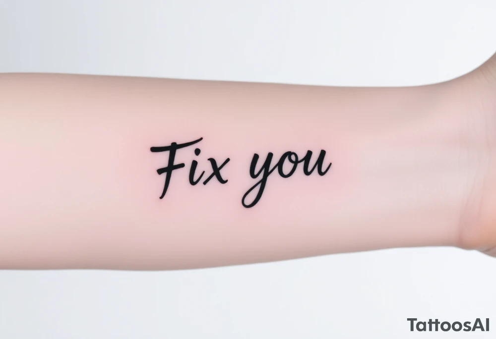 make a design with the title of the song Fix you by COldplay tattoo idea