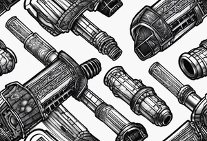 Sketch of 2 lightsaber hilts, including the phrase "May the 4th" tattoo idea