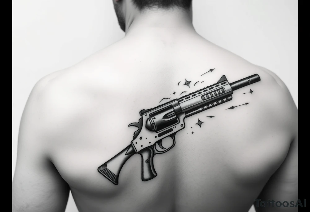 gun blasting tattoo idea