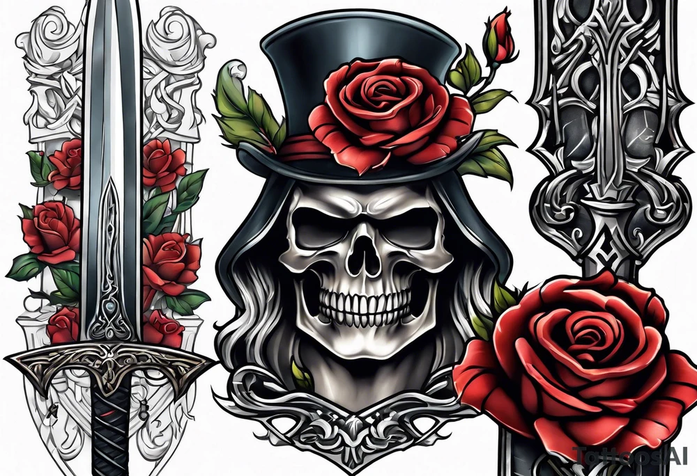Sword grave yard tattoo idea