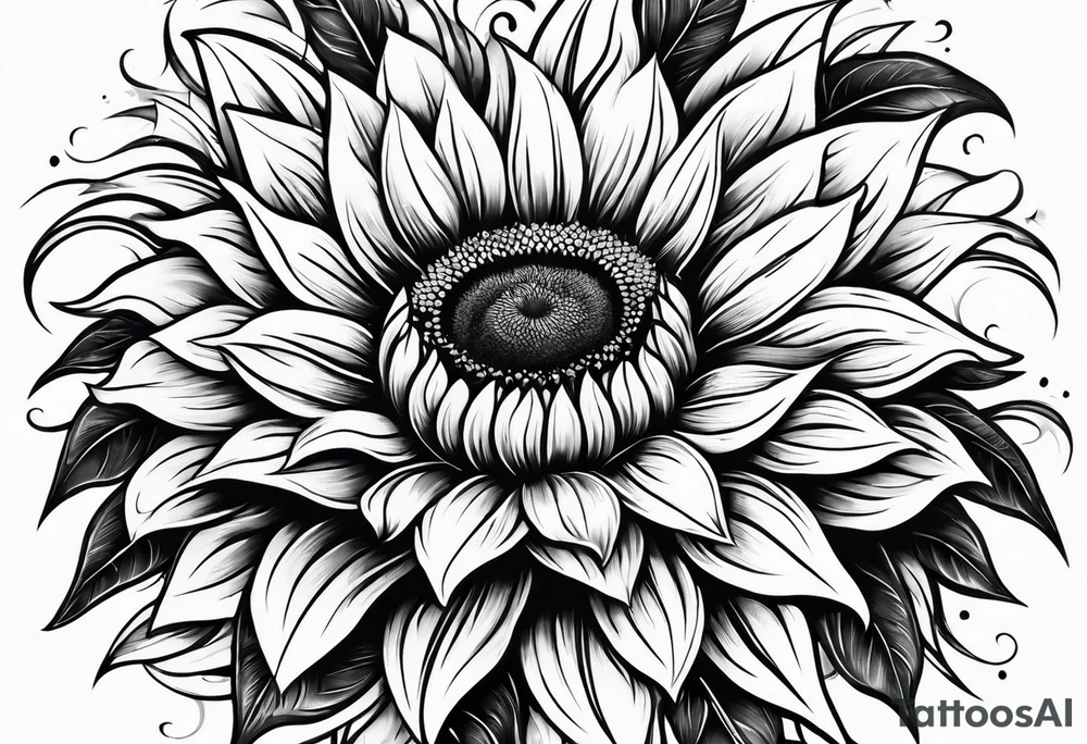 sunflower sleeve tattoo idea