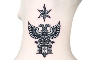 Top: Russian star 
Middle: russian double-headed eagle coat of arms
Bottom: Orthodox church dome with a cross tattoo idea