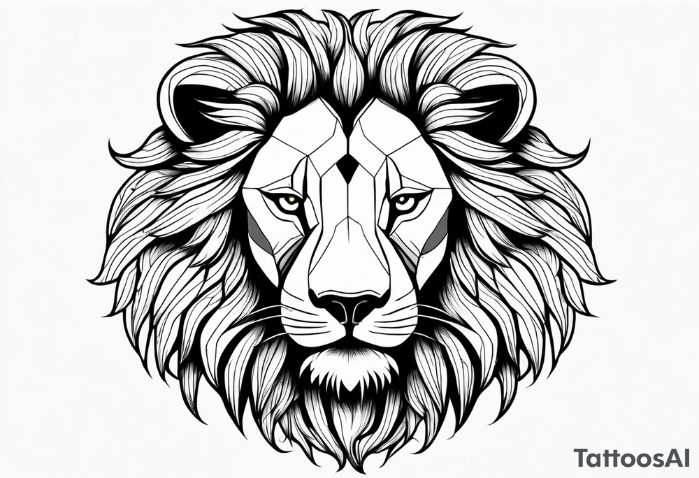 powerful majestic lion, close-up tattoo idea