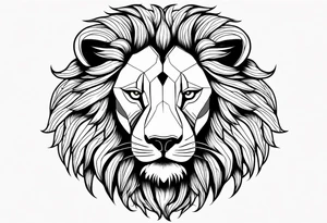 powerful majestic lion, close-up tattoo idea