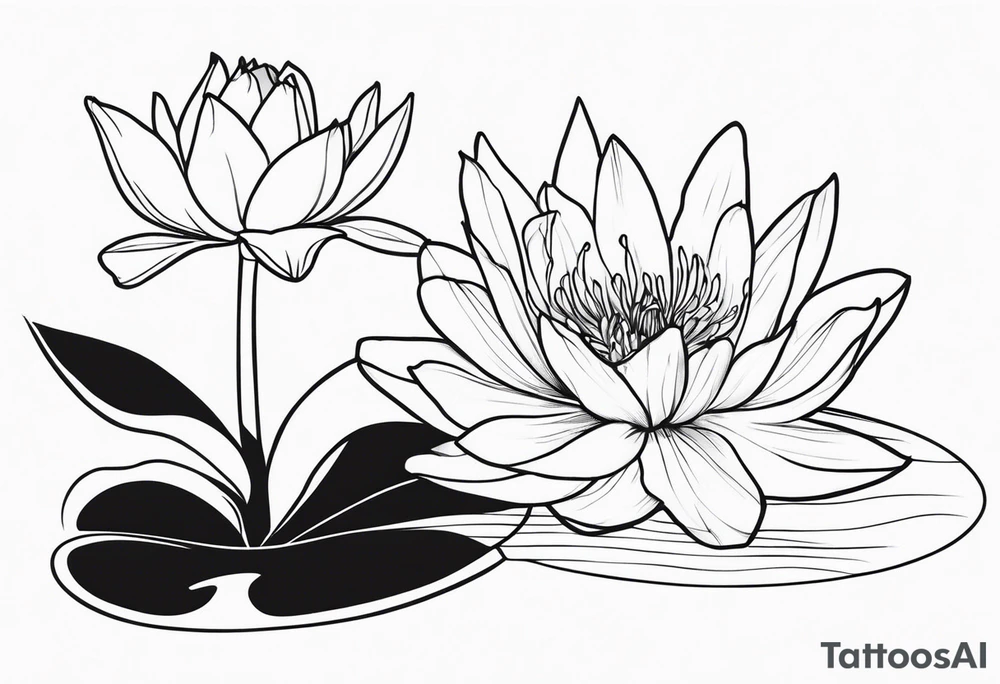 a waterlily and a gladiolus with the name anne tattoo idea