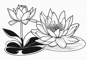 a waterlily and a gladiolus with the name anne tattoo idea