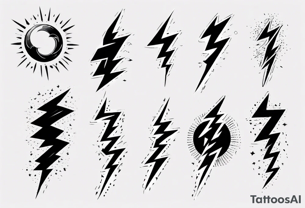 Multiple lightning strikes tattoo idea