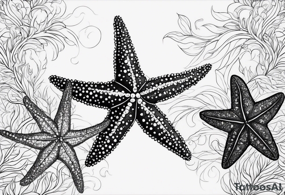 Two Starfish by olive branch tattoo idea