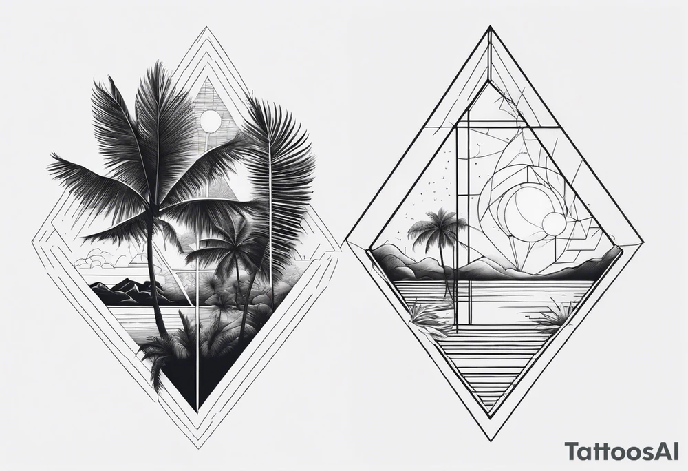 Two separate pieces about the size of a palm, one for day and one for night placed on each side of the chest on a man tattoo idea