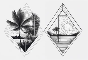 Two separate pieces about the size of a palm, one for day and one for night placed on each side of the chest on a man tattoo idea