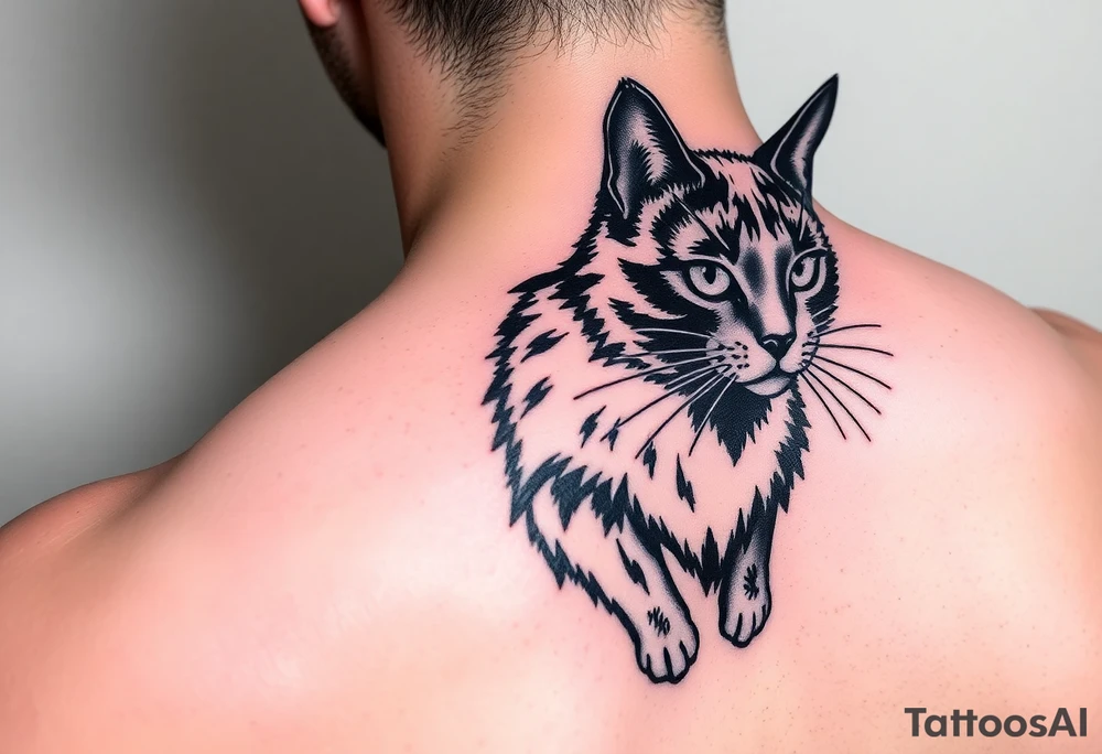 black cat tattoo idea