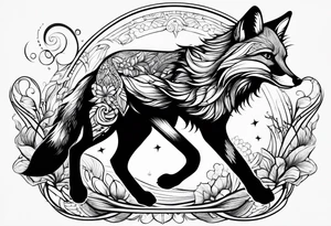 Fox jumping tattoo idea