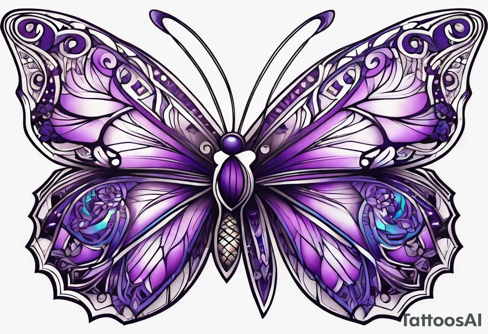 Purple butterflies tattoo idea