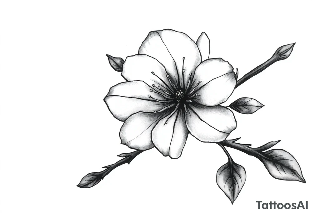 Cherry blossom with round petals tattoo idea