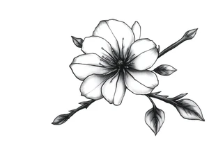 Cherry blossom with round petals tattoo idea