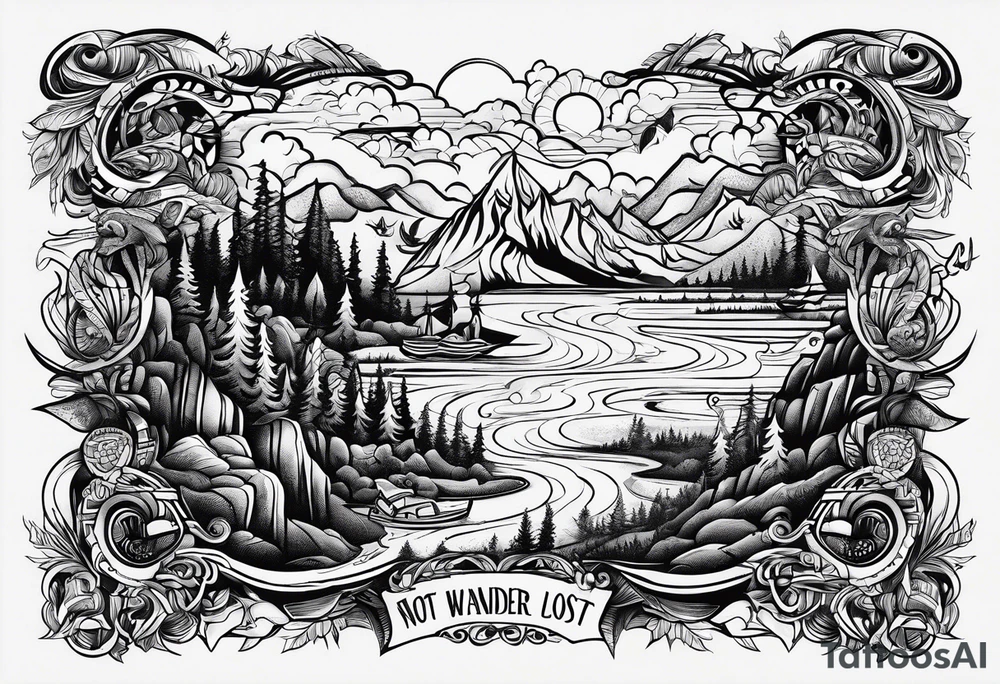 Words saying Not All Those Who Wander Are Lost, They Are Searching For A Way Out tattoo idea