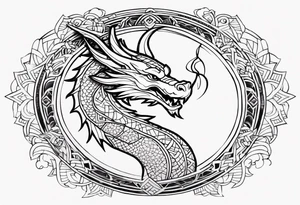 Dragon Outside Mandala tattoo idea
