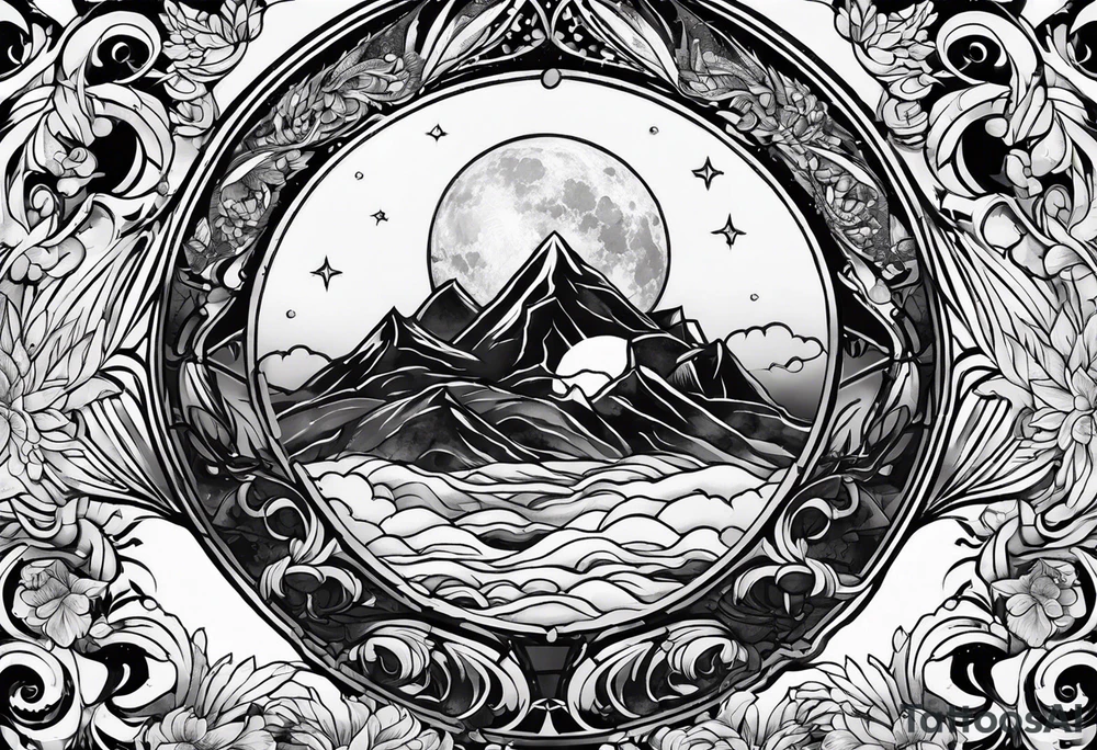 sacred moon tattoo idea