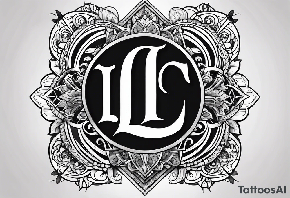Dogpaw with letter L and C tattoo idea