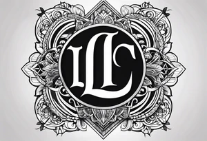Dogpaw with letter L and C tattoo idea