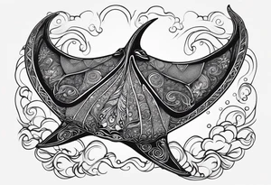 psychadelic manta ray tattoo idea
