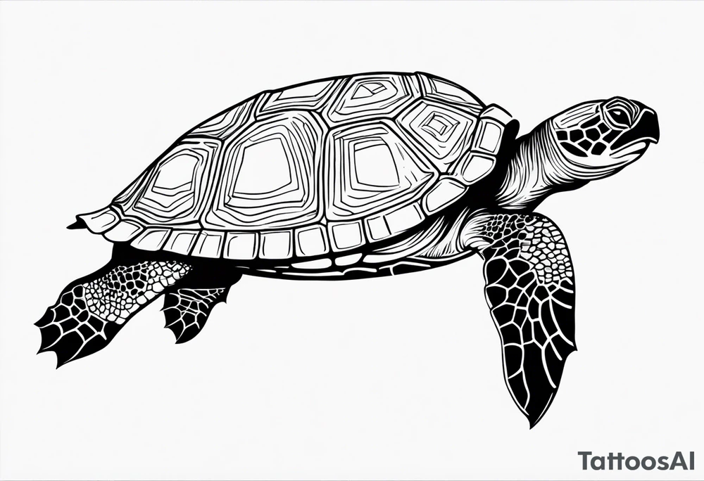 fineline turtle tattoo idea