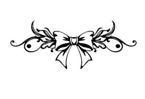 Tribal lace with bow tattoo idea