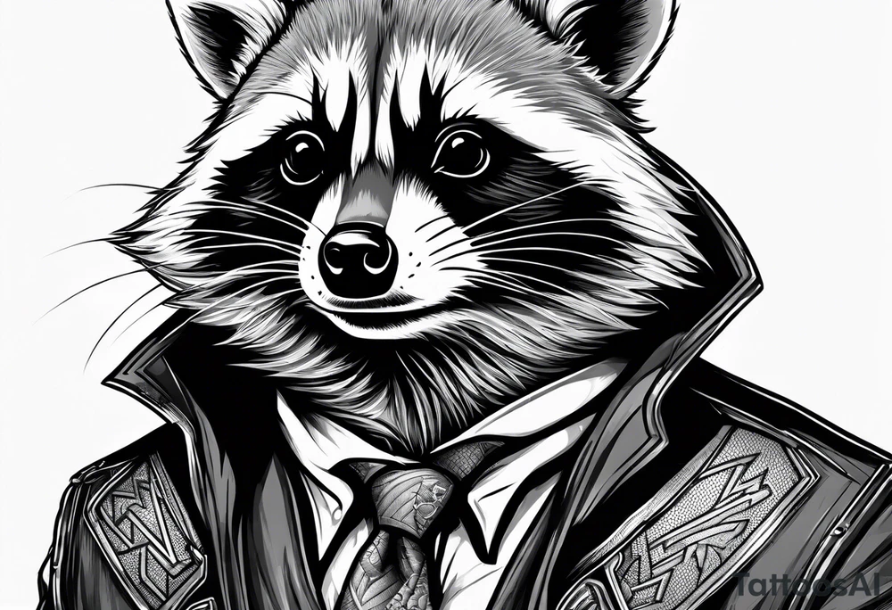 Raccoon wearing a Superman shirt tattoo idea