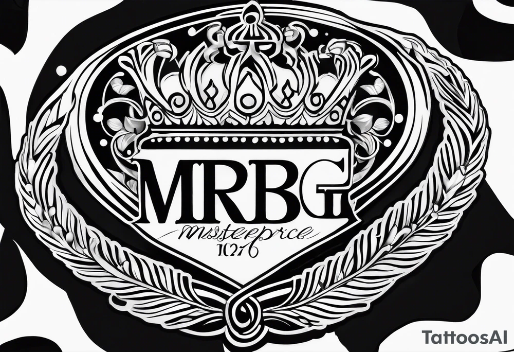 letters: "MRBG"
simple, clear, plain, unadorned tattoo idea