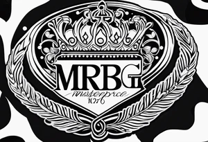 letters: "MRBG"
simple, clear, plain, unadorned tattoo idea