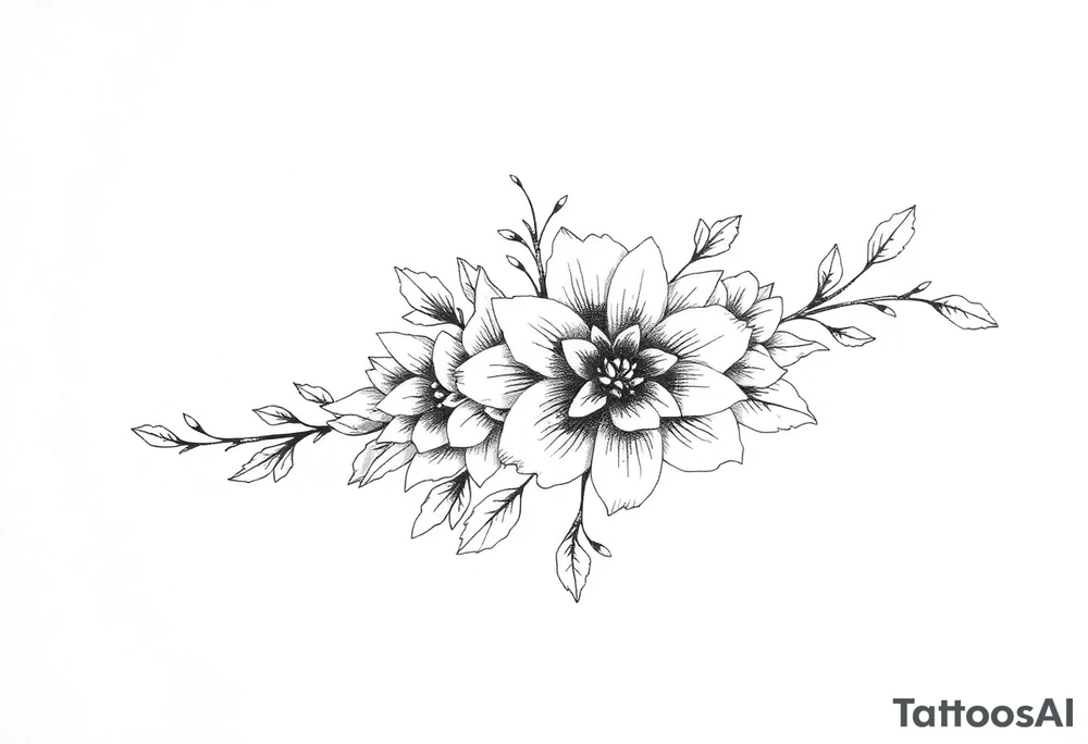 ornaments of flowers tattoo idea