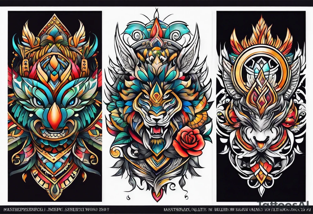Family half sleeve tattoo idea