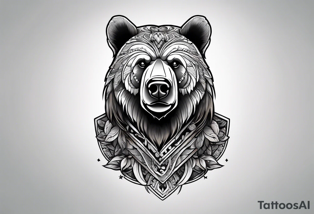 bear using chisel tattoo idea