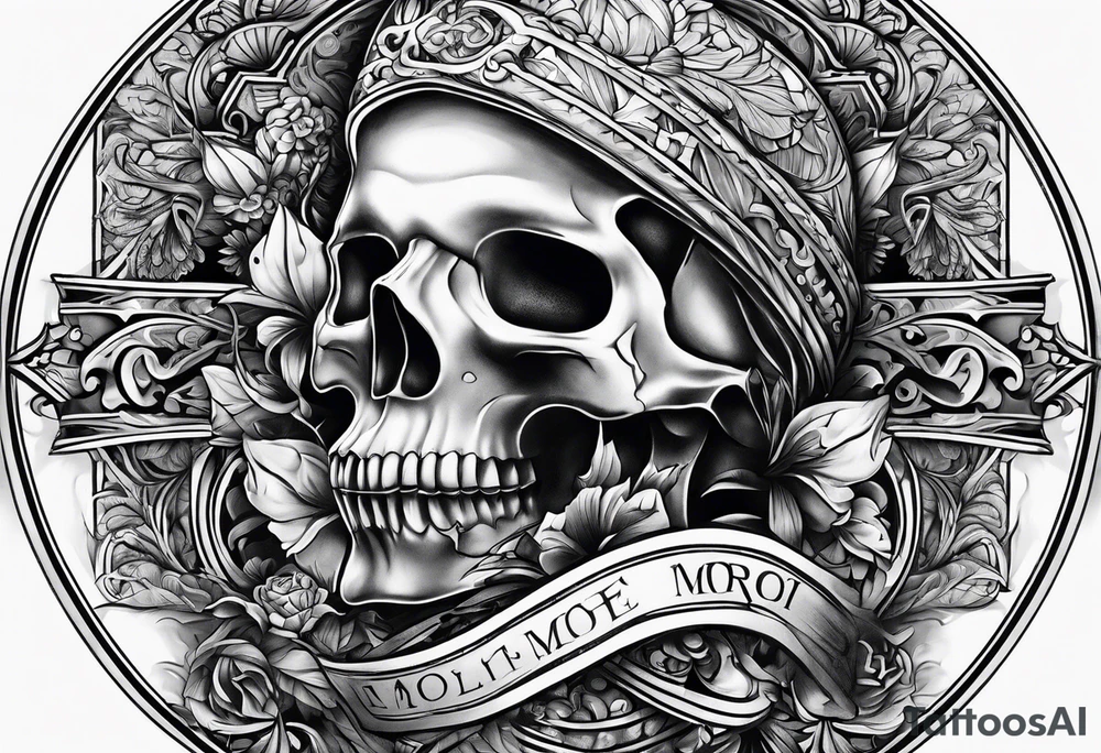 memento mori with angles tattoo idea