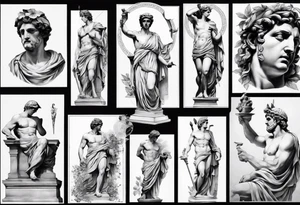 greek statue realistic tattoo idea