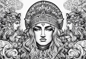 Greek Gods Arm sleeve tattoo idea