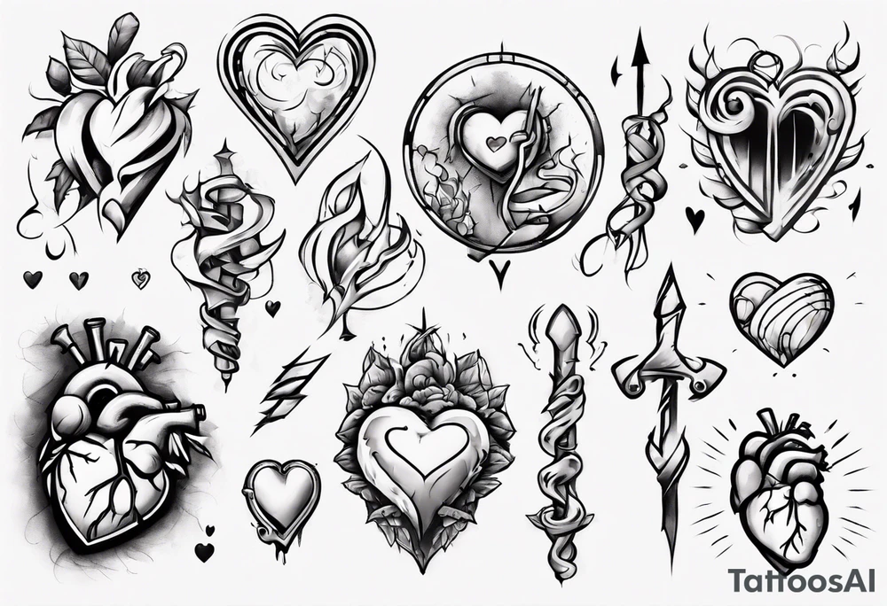 through thick and thin with a heart tattoo idea