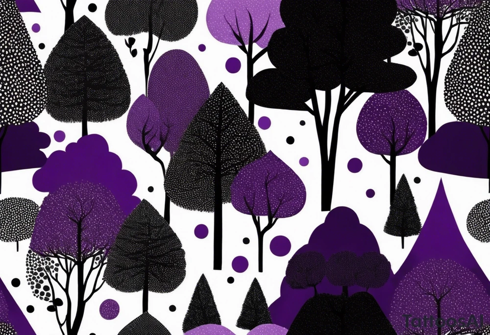 forest, purple and black tattoo idea