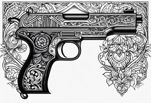 La pistola y corazón. tattoo idea