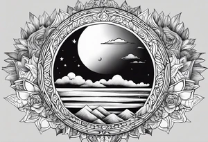 Sky sun tattoo idea