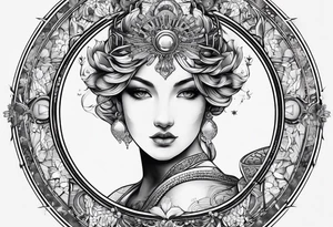 Segno zodiacale cancro con numero 69 tattoo idea