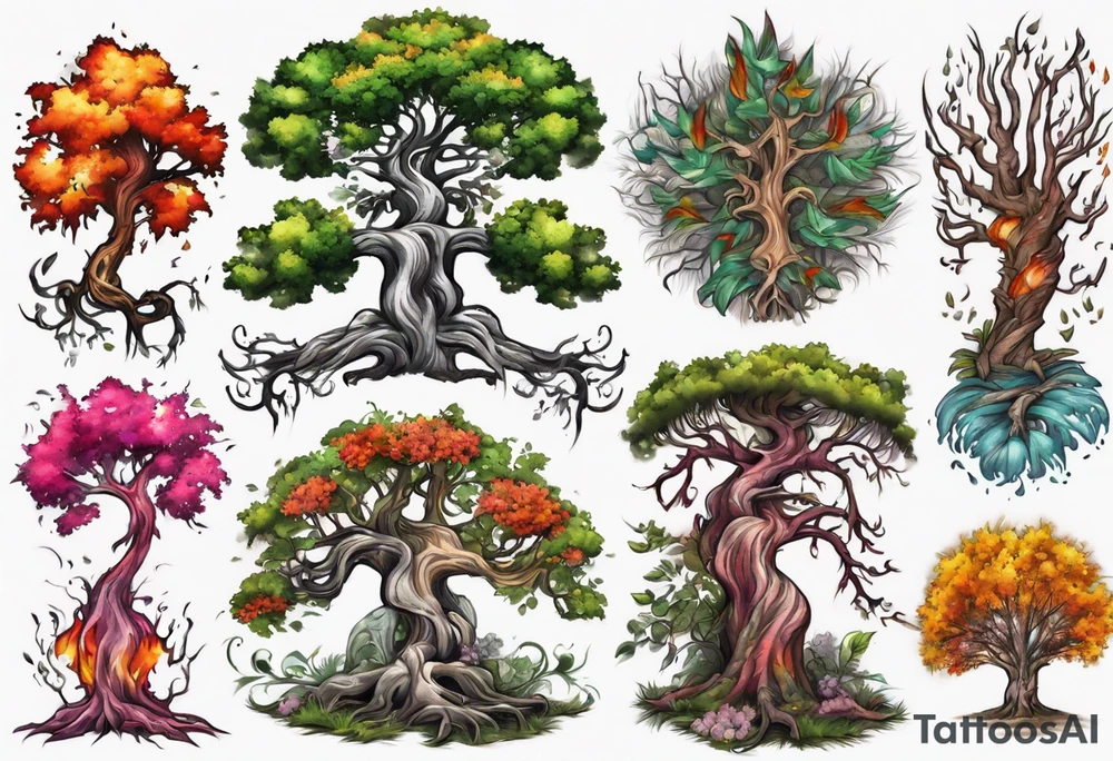 Flamboyant tree tattoo idea