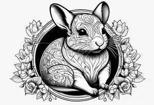 Cute lazy sassy Chinchilla tattoo idea