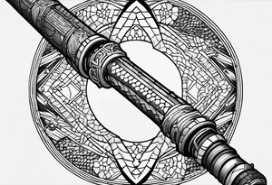 Star Wars lightsaber mixed with snake scales tattoo idea