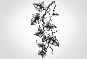 Barbed wire with poison oak vine wrapped  around it for a spine tatto tattoo idea