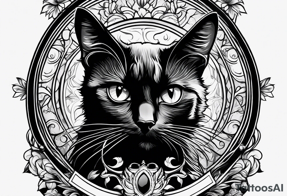 black cat tattoo idea