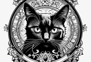 black cat tattoo idea