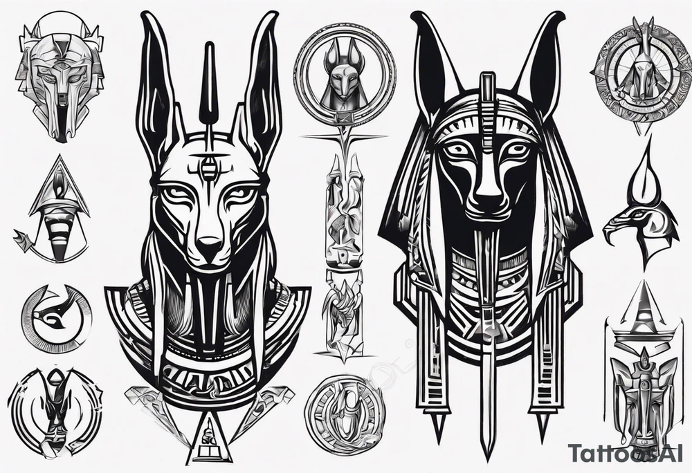 anubis vs horus tattoo idea