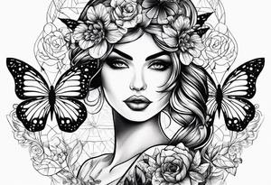 Beautiful tattooed women butterfly sarcastic comment svg tattoo idea