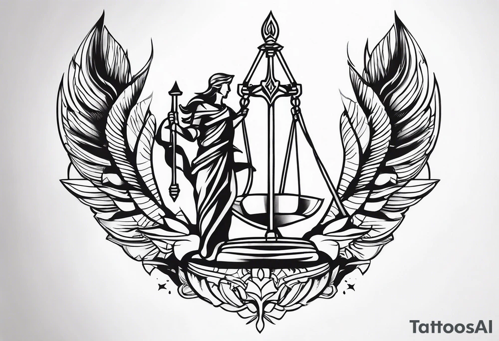 Forearm tattoo god of justice tattoo idea